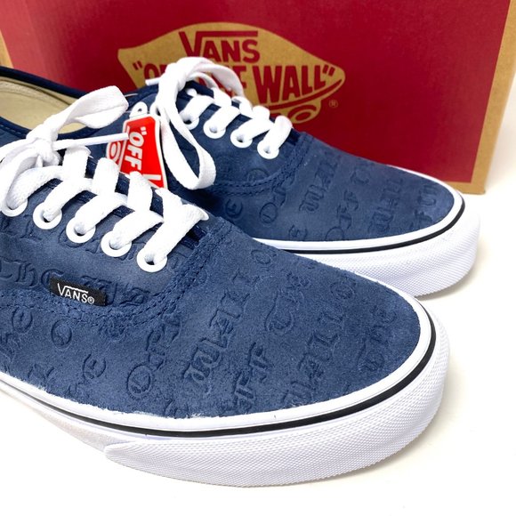 VANS Mens Size VN0A348A3YO Authentic Deboss OTW Drs Blue Suede Skate Low Sneaker - Picture 8 of 10